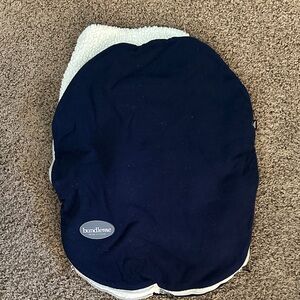 Bundleme Navy Blue and Cream Sherpa Baby Car Carrier/Seat/Stroller Cover